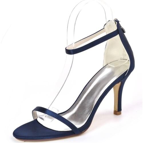 2021 New Summer Lady Shoes Elegant Satin Evening Dress Sandals 3 inches Stelitto High heels Strappy Shoes simple sexy party prom