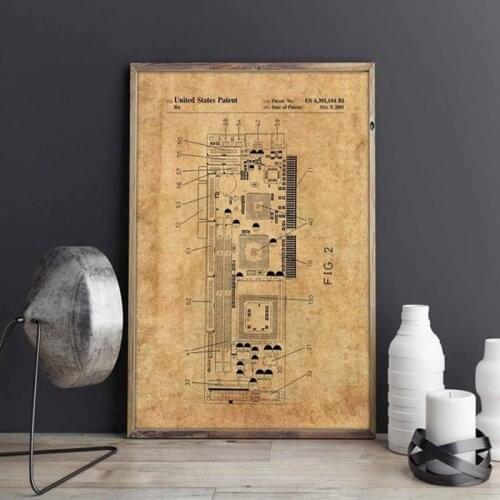 Motherboard patent, Computer Interface Card wall art, posters,Geek decor,vintage print,blueprint,gift idea, wall Decorations