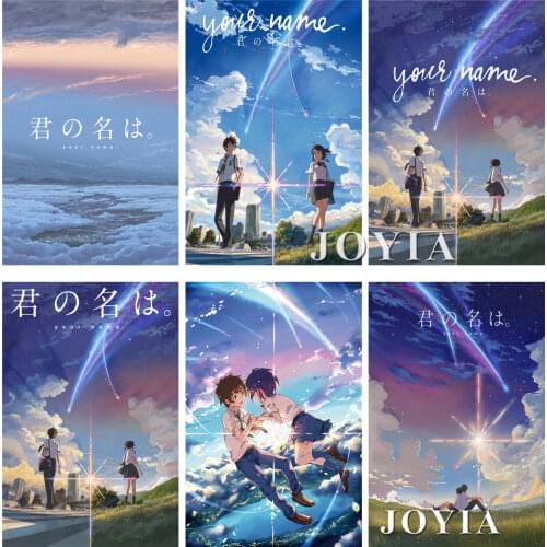 Movie Your Name Poster, Anime Kimi no na wa Posters Silk Prints For Wall Decor, Mitsuha Miyamizu Taki Tachibana Pictures Arts