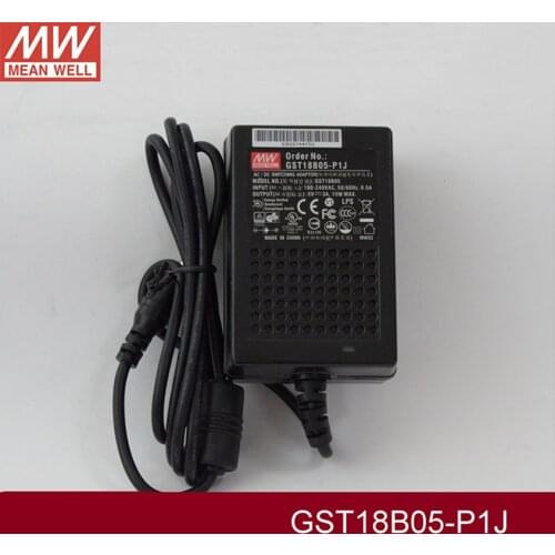 MEAN WELL GST18B05-P1J Industrial Desktop Adaptor 5V 3A 15W Meanwell Level VI Adapter Switching Power Supply DC 2.1*5.5 AC2 pole