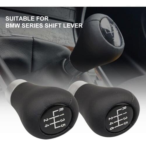 5/6 Speed Manual Gear Shift Knob Shifter Lever Fit For BMW 3 1 M Performance E90 E87 Black ABS + leather Gear Front Shift Knob