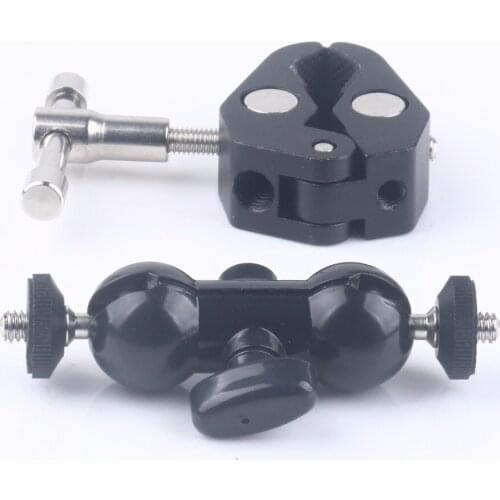 Articulating Magic Arm Mount Adapter Aluminum Alloy and Magic Friction Arm Super Crab Clamp Articulating Pliers Clip for Monitor