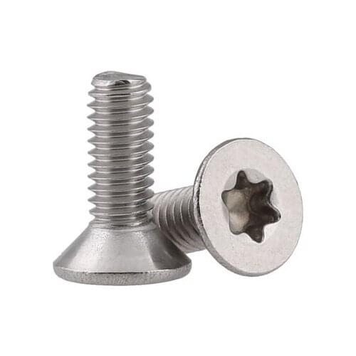 304 Stainless Steel Six Lobe Socket Security Head Flat Head Plum Countersunk Screw Bolt Anti-theft M2.5*4/5/6/8/10/12mm F