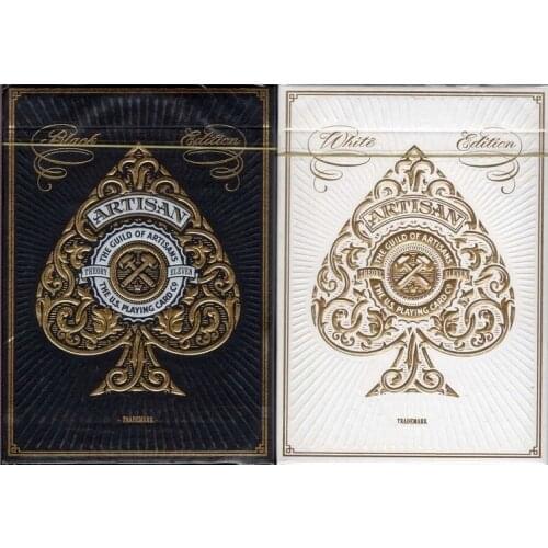 Theory11 Artisan Playing Cards USPCC White/Black Deck Poker Size Magic Card Games Magic Tricks Props for Magician