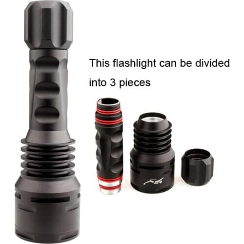 TrustFire TR-DF003 1600lm 5-Mode White Light Diving Flashlight + Cree XM-L T6+50 Meters Waterproof- Black (2 x 26650)