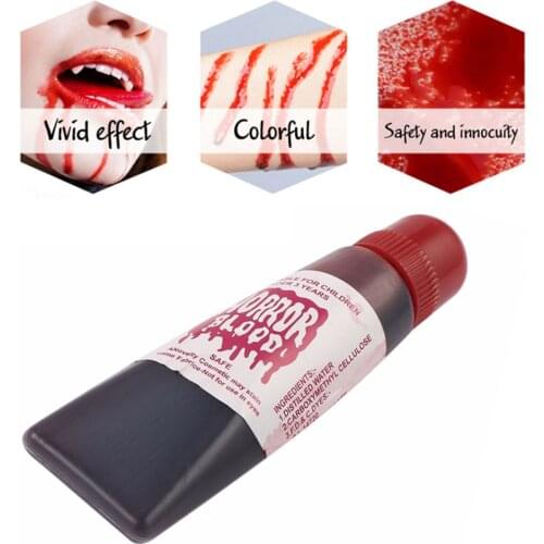 15ml Ultra-Realistic Fake Blood Halloween Cos Simulation Of Human Vampire Human Teeth Hematopoietic Props Holiday Party Supplies