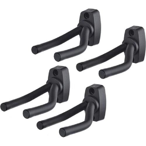 Guitar Hanger Black Wall Mount Display Hook Holder Stands-Easy To Install-Fits All Size Guitars,Bass,Mandolin,Violin,Banjo,Ukule
