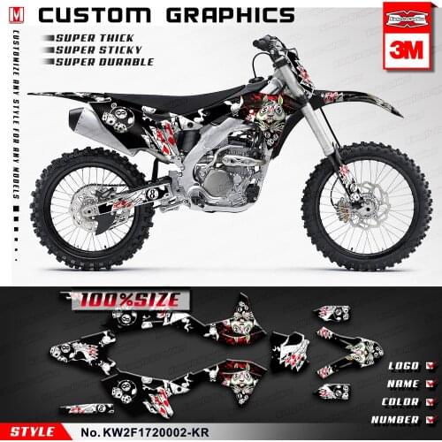 KUNGFU GRAPHICS Motorcycle Vinyl Wrap Kit Custom Adhesive Stickers for KX250F KXF250 KX250F 2017 2018 2019 2020 Decal Kit