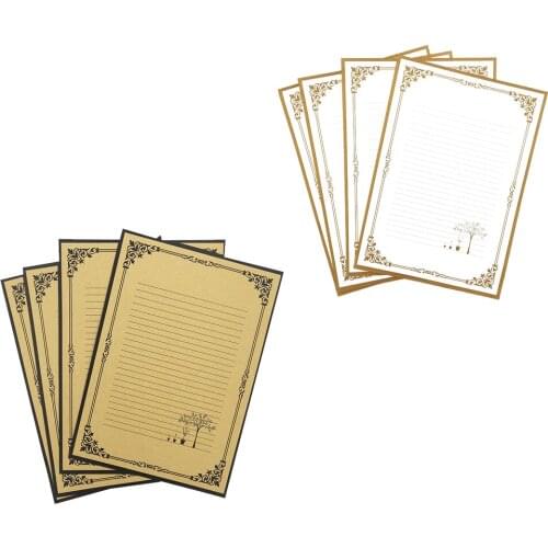 Vintage Stationery Paper 8 Pack Elegant Antique Retro Lined For Writing Poems Lyrics Letters Office Notes Wedding Invitations
