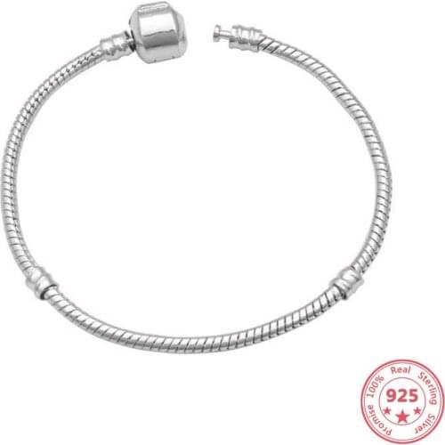 Fashion 100% Original 925 Sterling Silver Original Charm Bracelet with S925 Logo Women DIY Beads Charms Bracelet Bangle