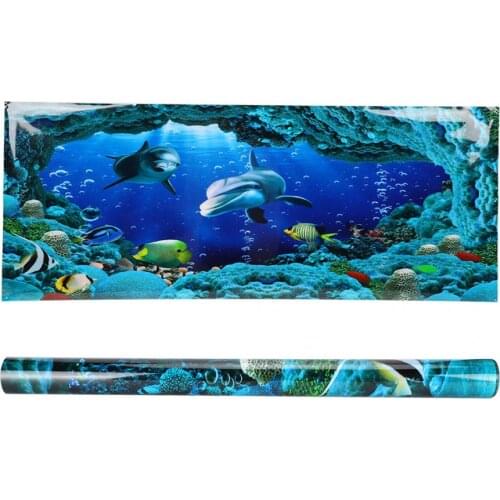 1 Pcs Different Size Background Poster Decorative Sea World Paintings PVC Non-toxic Sticker Landscape for Aquarium Fish Stickers