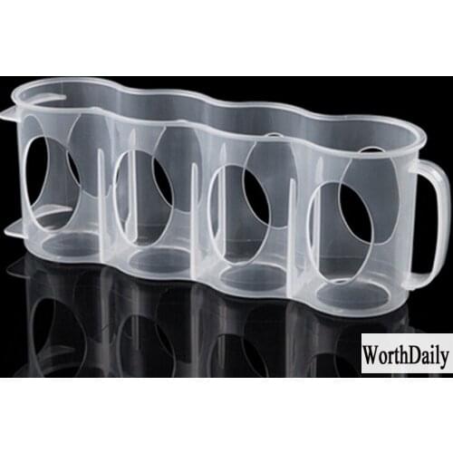 10/5/3/1PCS Transparent Drink Bottle Fridge Organizer Case Clear Container 4 Holes Plastic Cans Kitchen Storage Box 2020 NEW