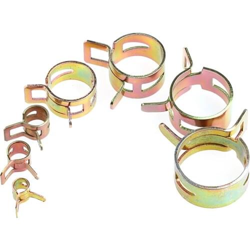 10Pcs 6-22mm Spring Clip Fuel Line Hose Water Pipe Air Tube Clamps Fastener W315
