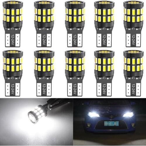 10pcs T10 W5W LED Canbus Bulbs 168 501 LED Wedge Car Interior Lights DC12V 6000K White Red Amber yellow Blue For BMW E90 E60