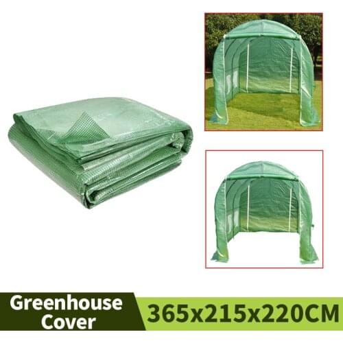 3.6x2.15x2.2M Greenhouse Cover Double Door Arch PE Plant Covers Rainproof Frostproof Insulation Cover (No Include Frame)