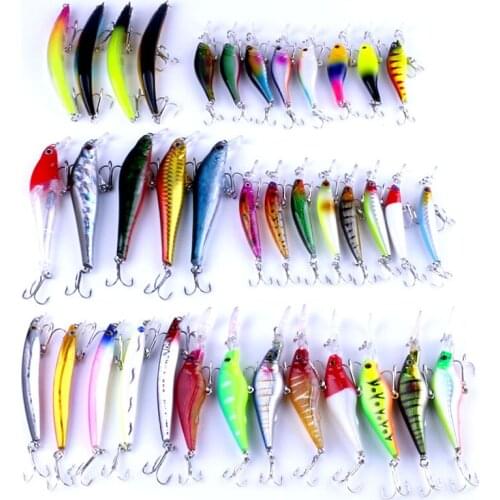 38pcs mixed minnow fishing lures set wobbler pike carp trout perch crappie catfish fishing baits pesca fishing tackes