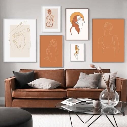 Abstract Line Girl Hair Face Scandinavia Wall Art Canvas Painting Nordic Posters And Prints Wall Picture For Living Room Decor