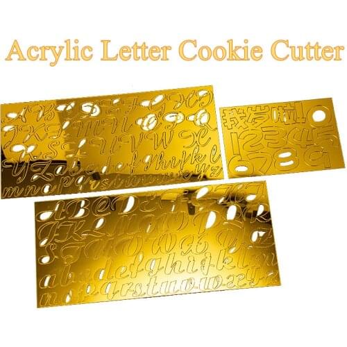 Acrylic Letter Alphabet Mold Press Cookie Cutter DIY Cake Stamp Fondant Mold Biscuit Cookie Stamp Baking Cake Decorating Tools