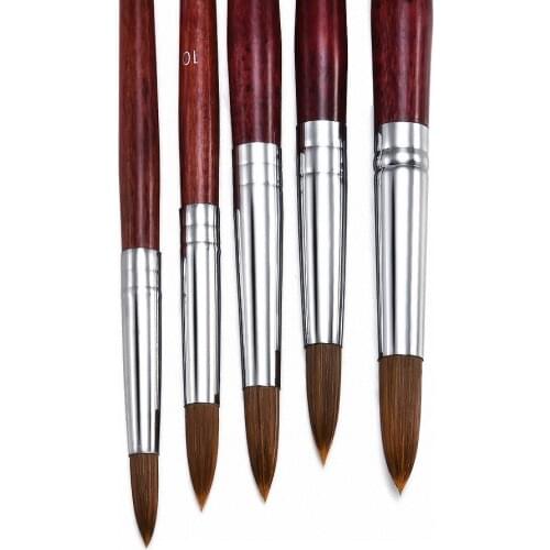 Acrylic Nail Art Brush Carving Pen Brush Liquid Powder DIY Nail Drawing Manicure Powder Wood Handle Professional Tools