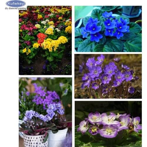 DIY Diamond Painting African Violet Flowers Cross Stitch Kits 5D Full Square Embroidery Diamond Mosaic sticker Home Decor