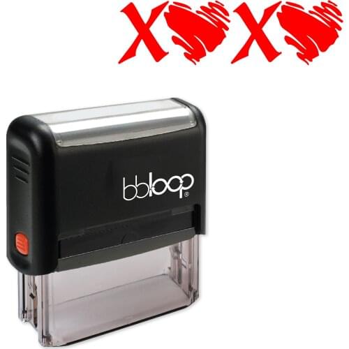 Bbloop "Xoxo w/Hearts For Os" Self-Inking Rubber Stamp