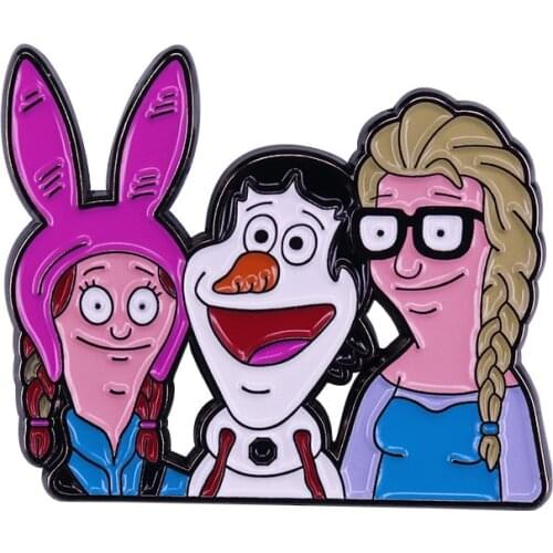 HOSENG Cartoon Princess Queen Movie Brooch Alloy Spring New Lapel Enamel Pin For Women Children Backpack Luxury Jewelry HS_323