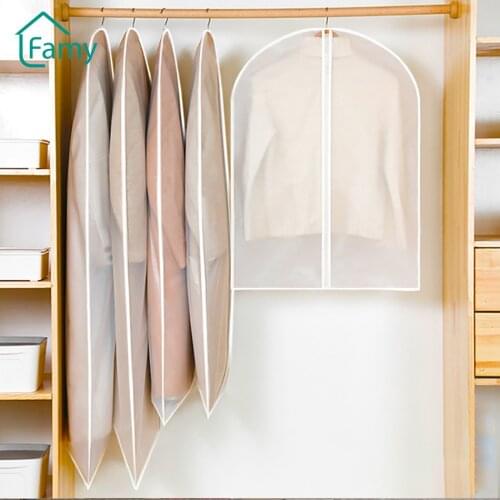 1/5PCS Garment Dust Cover Shirt Dress Coat Household Clothes Hanging Organizer for Clothes Translucent Storage Pouch Case Bag