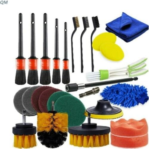 Car Detailing Brush Set Power Scrubber Brush Tire Brush Automotive Cleaning Tool for Car Home Interior Exterior Cleaning 13MF