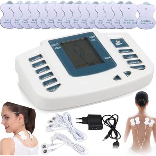 EMS Tens Massage Electronic EMS Muscle Stimulator Pulse Acupuncture For Neck Back Body Massager Machine 16 Pads