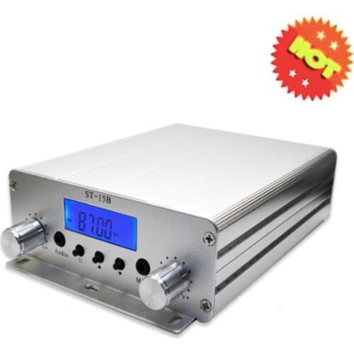 15W FM broadcast transmitter SUDIO ST-15B stereo PLL fm radio broadcast station with 87MHz-108MHz-100khz dual mode whosesales