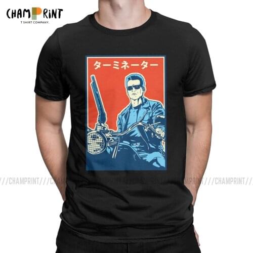 Terminator 2 Japanese Alternate Poster T Shirt Mens Cotton Funny T-Shirts Si-fi Movie Tee Shirt Short Sleeve Clothes Gift Idea