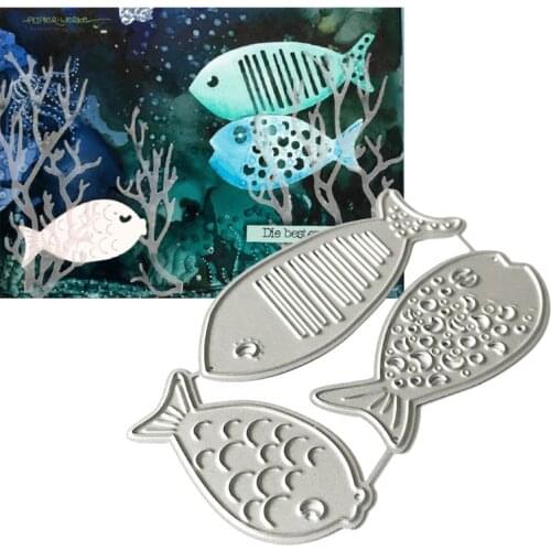 Fish Metal Cutting Dies Stencil Scrapbooking DIY Album Stamp Paper Card Embossing Decor Craft