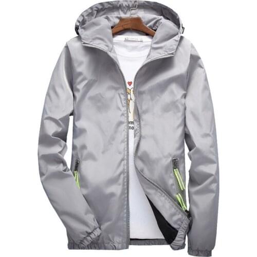 New Summer Mens Fashion Outerwear Solid Windbreaker Jackets Men' S Thin Jackets Hooded Casual Big Size,DA686