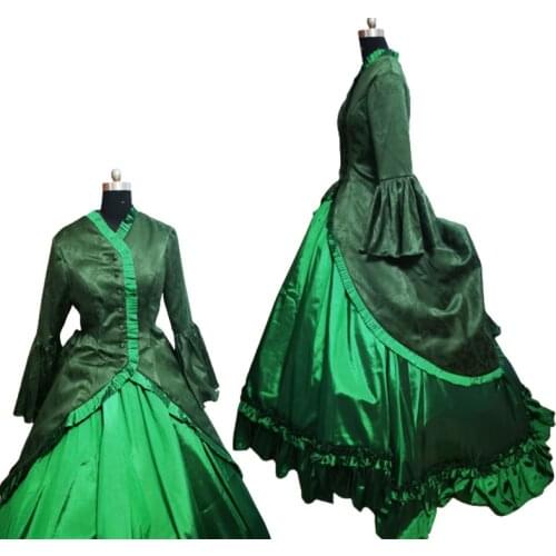 New Woman Vintage Costumes 18th Duchess Retro medieval Renaissance Reenactment Theatre Civil war Victorian dress D-744