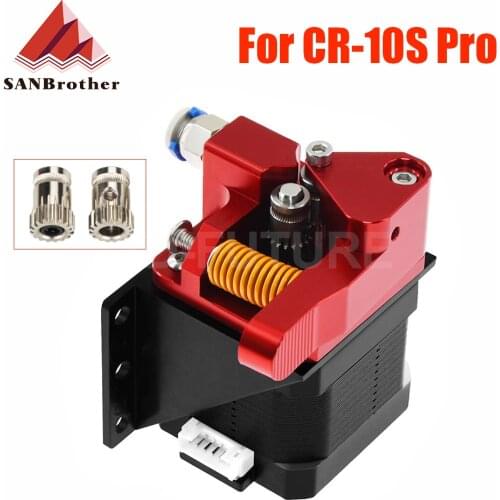 Aluminum Upgrade Dual Gear Mk8 Extruder for Extruder Ender 3 CR10 CR-10S PRO RepRap 1.75mm 3D Parts Drive Feed double pulley