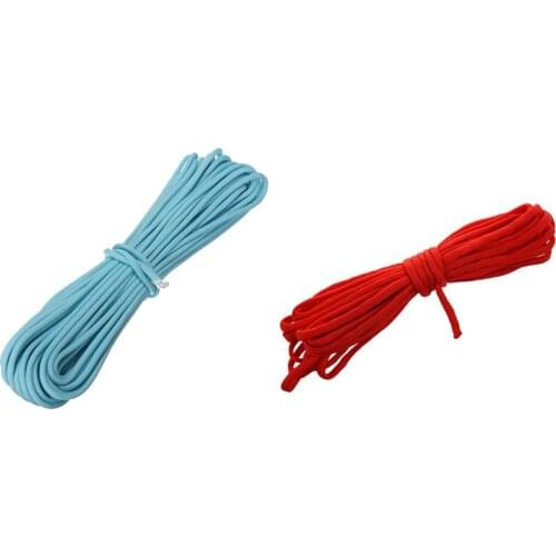 20FT Paracord Parachute Cord Lanyard Nylon Desert Survival 7 Strand-Red & 550Lb 9 Core Strand Blue