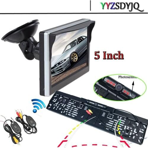 Parking 5 Inch Monitor HD Wireless Car Rear View Camera With 8 IR Night Vision Dynamic Trajectory Backup Parking Assistance