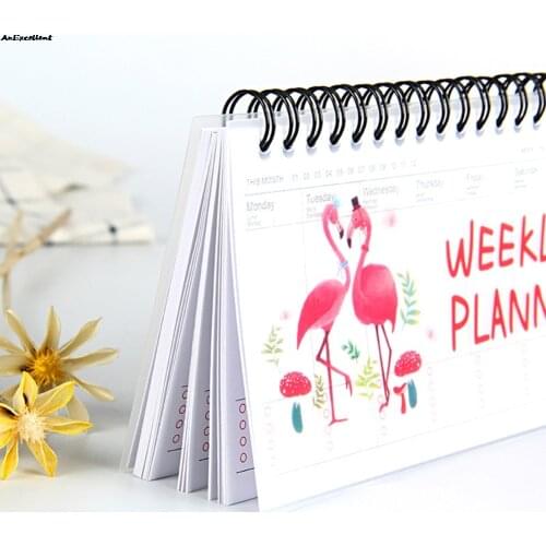 For School Office Supplies Weekly Schedule Notebook Desktop Calendar Diary Book Monthly Table Planner Yearly Agenda Organizer