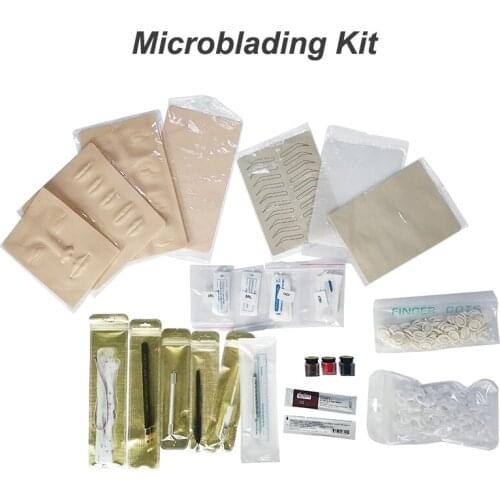 Permanent Makeup Supplies Microblading Set Professional Tattoo Training Eyebrow Lip Tattoo Practice Kit for Body Art Beginner