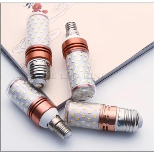 Corn Lamp LED Corn Bulb Bald Strong 12w Chandelier Bulb Three-Color Dimming E14 Small Screw Mouth E27 Light Source