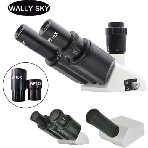 Microscope Trinocular Head Free Monocular Head Binocular Head for Biological Microscope with WF10X WF16X Large Field Eyepiece