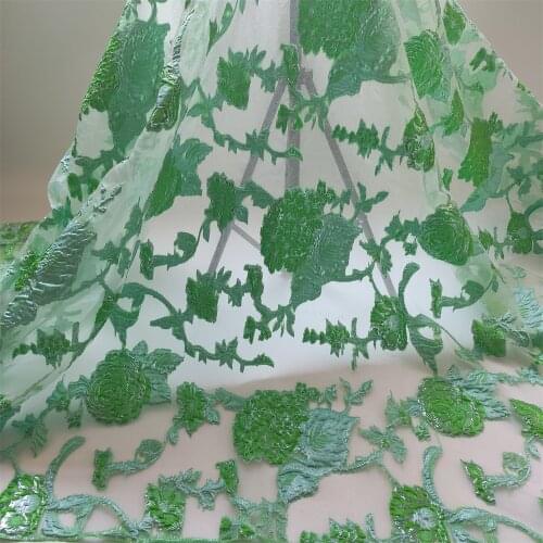 High Quality Brocade Jacquard Lace Fabric Latest African Lace Fabric French Organza Nigerian Lace Fabric For Wedding