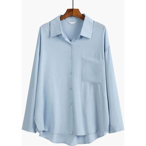 2020 Women Blouses Classic Solid Style Summer Long Sleeve Shirt Female Chiffon Ladies Slim Fashion Tops