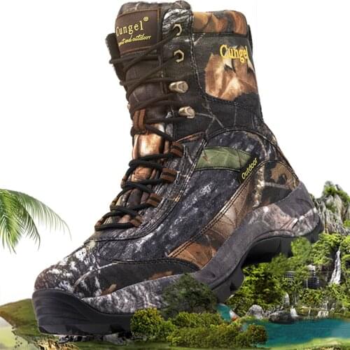 Cungel Winter Warm Men Boots Genuine Leather Fur Plus Men Snow Boots Handmade Waterproof Working Ankle Boots High Top Men Shoes