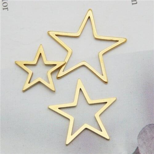 12pcs/lot Gold Charms Geometric Hollow Star Glue Blank Pendant Charms Pendants DIY Jewelry Necklace Earrings Making Accessaries