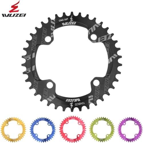 WUZEI Bike 104BCD Crank Oval Sprocket 32T/34T/36T/38T/40T/42T MTB bike Narrow Wide Chainwheel Mountain Single Tooth plate Part