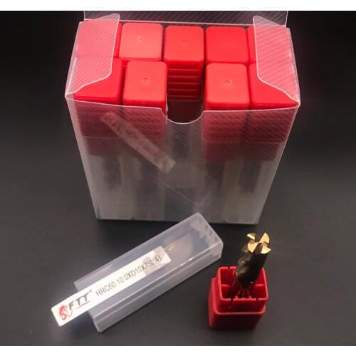 10pcs HRC60 10x10x75L Milling Cutter Alloy Coating Tungsten Steel Tool Cnc Maching 4 Flutes 10mm Endmills Top Milling Cutters