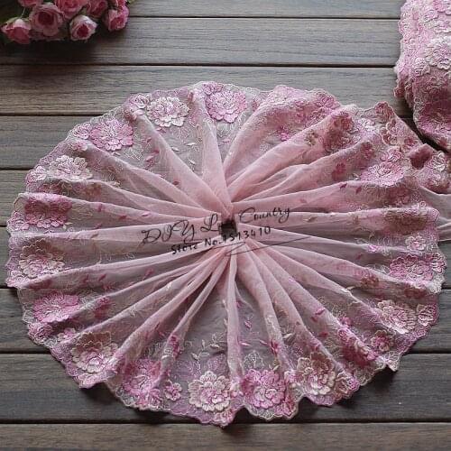2yards/lot 20cm wide Embroidered Tulle Lace trim mesh Lace Ribbon~French Lace Fabric