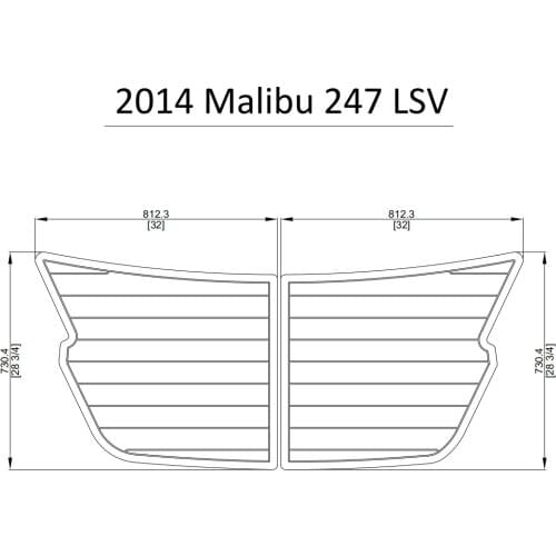 2014 Malibu 247 LSV Swim Platform Pad Boat EVA Teak Decking 1/4" 6mm