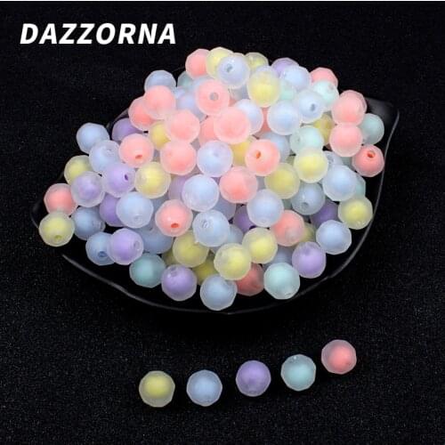 20/40/60Pcs/lot 10mm Acrylic Beads Frosted Faceted Round Beads Loose Beads for Diy Jewelry Making Bracelet Necklace Accessories